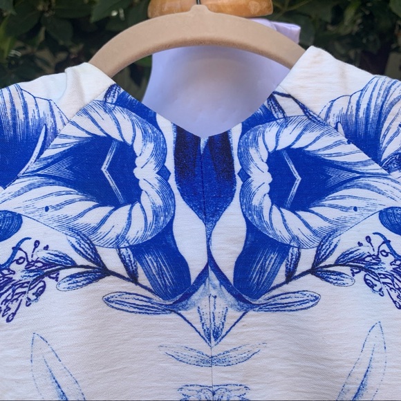 Spring Summer Dress Wedding Shower Keepsake The Label Dress White Blue Small - Picture 6 of 11